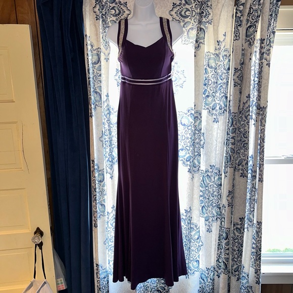 Dresses & Skirts - Long formal plum dress with rhinestone accents